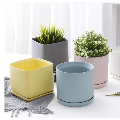 White Large Ceramic Flower Pot Modern Lovely Expression Ceramic Flower Pot