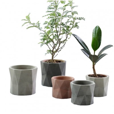 Nordic style indoor gardening geometric planter flower pot vase cement